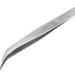 Pensetă metalică cu vărf curbat, 12,5 cm