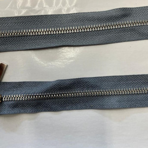 Fermoar metalic T5 85cm Nickel gri deschis