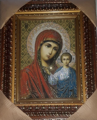 Icoana Domnului nostru Iisus Hristos si Maica Domnului Kazani -pictura pe panza