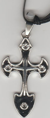 Colier Cruce metal cu piatra