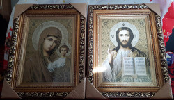 Icoane pictate pe panza- Maica Domnului si Mantuitorul Kazani