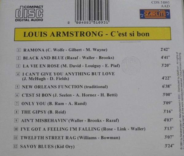 Louis Armstrong албум C'Est Si Bon (CD)