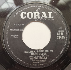 Buddy Holly ‎– сингъл Look At Me / Mailman, Bring Me No More Blues