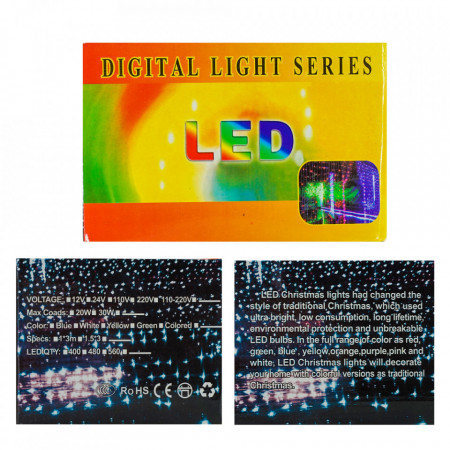 Tactile sense Capillaries Literacy Perdea Lumini de exterior, 960 Led- Lumina Albastra , 6m x 3m, jocuri de  lumini, BL-369-