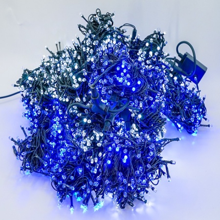 Perdea Lumini de exterior, 4m x 3m, 1200 Led Lumina Rece, joc de lumini, interconectabila, fir verde, SW-1200G-WB1