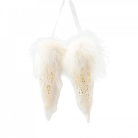 Decoratiune brad Aripi de Inger, culoare alb, dimensiune: 13x3x7cm, MI-574