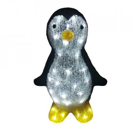 Decoratiune luminosa de exterior Pinguin, 30 Led-uri albe, dimensiunea produsului: 32 * 27 * 38cm, transformator IP44 cu 8 functii