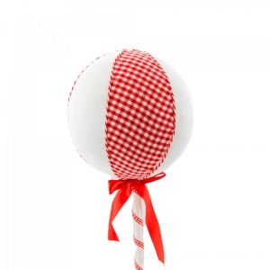 Decoratiune brad in forma de Lollipop, culoare alb cu rosu, dimensiune: 18x18x65cm, MI-518