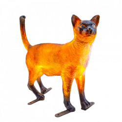 Decoratiune de exterior 3D Burmese Cat din fibra de sticla, 480Led, 39 cm, PHB-M0002