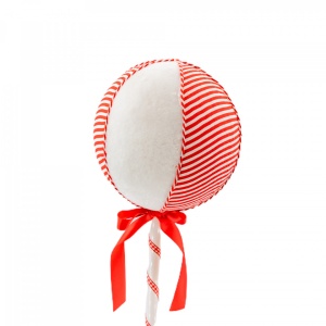 Decoratiune brad in forma de Lollipop, culoare alb cu rosu, dimensiune: 18x18x66 cm, MI-600