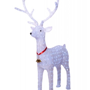 Decoratiune luminoasa pentru exterior, Ren Alb, h97cm, SW-505