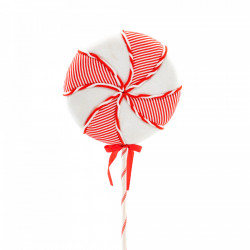 Decoratiune brad in forma de Lollipop, culoare alb cu rosu, dimensiune: 32x4x77 cm, MI-598