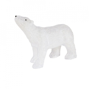 Decoratiune de esterior cu lumini, Urs Polar din acril, 176 Led-uri, dimensiune produs 60cm, 8 jocuri de lumini, cablu de alimentare 3m