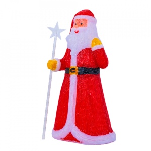 Decoratiune de exterior cu lumini, Mos Craciun din acril, 204 Led-uri, dimensiune produs 80cm, 8 jocuri de lumini, cablu de alimentare 3m, TP-5040