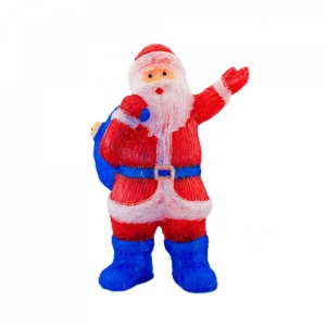 Decoratiune de exterior cu lumini, Mos Craciun din acril, 204 Led-uri, dimensiune produs 80cm, 8 jocuri de lumini, dimensiune :48.5x35x73 cm, AMI-1050