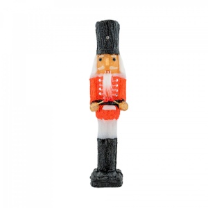 Decoratiune de exterior cu lumini, Spargator de nuci, din acril, dimensiune 14x13x57 cm, 8 jocuri de lumini, 60 led-uri, lumina rece, cablu de alimentare 3m, IP44, MI-1047