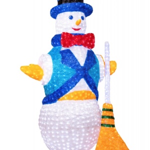 Decoratiune luminoasa pentru exterior, Om de zapada, h 200cm