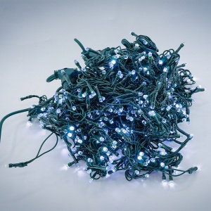 Perdea Lumini de exterior, 3m x 1.5m, 400 Led Lumina Rece, interconectabila, fir verde inchis, 400G-W
