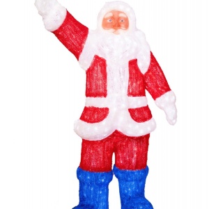 Decoratiune luminoasa pentru exterior, Mos Craciun, h 160cm