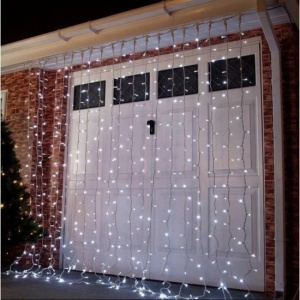 Perdea Lumini de exterior, 4m x 5m, 1200 Led Lumina Calda cu Rosu, joc de lumini, interconectabila, fir alb, SW-1200W-CLD-R