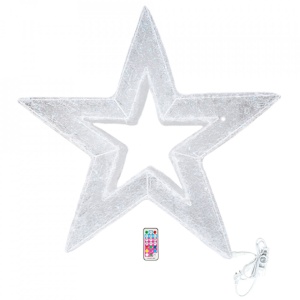 Decoratiune luminoasa pentru exterior, Stea Mare, 100*100*20cm, 200 LED RGB multicolor cu telecomanda