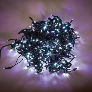 Perdea Lumini de exterior, 3m x 1.5m, 400 Led Lumina Rece, interconectabila, fir verde inchis, 400G-W