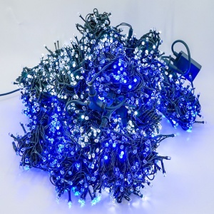 Perdea Lumini de exterior, 4m x 3m, 1200 Led Lumina Rece, joc de lumini, interconectabila, fir verde, SW-1200G-WB1