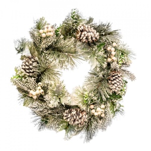Coronita artificiala cu decoratiuni, diametru 50 cm, MI-193