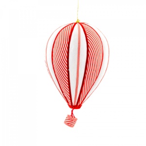 Decoratiune brad in forma de balon cu aer, culoare alb cu rosu, dimensiune: 24x24x41 cm, MI-599