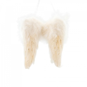 Decoratiune brad Aripi de Inger, culoare alb, dimensiune: 18x5x22cm, MI-573