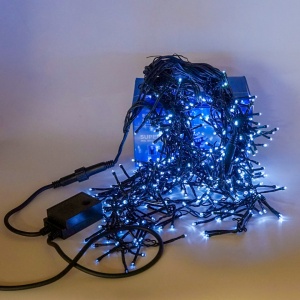 Perdea franjuri lumini de exterior 360 Led-uri, Lumina Alb Rece, 5m L, Interconectabila cu joc de lumini, SW-360G-W