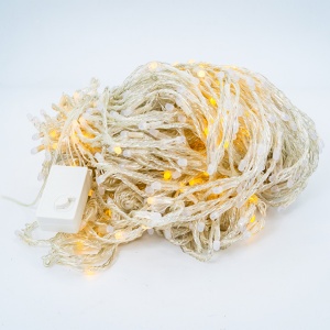 Perdea Lumini de exterior, 216 Led- Lumina Calda cu Albastru 3m x 1m, caseta joc de lumini, interconectabila, SW-216-CLD-B