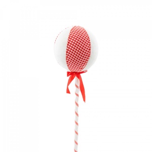 Decoratiune brad in forma de Lollipop, culoare alb cu rosu, dimensiune: 18x18x65cm, MI-518