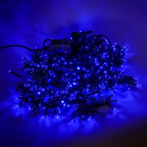 Perdea Lumini de exterior, 3m x 1.5m, 400 Led Albastru, interconectabila, culoare verde inchis, SW-400G-B
