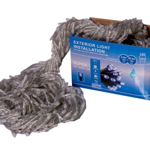 Perdea Lumini de exterior, 960 Led- Lumina Calda cu Albastru, 3m x 3m, joc de lumini, SW-960-CLD-B