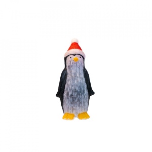 Pinguin decoratiune luminoasa de exterior din acril cu 150 led-uri, 8 jocuri de lumini, culoare multicolor, dimensiune 98 cm, alimentare la priza, HB-602