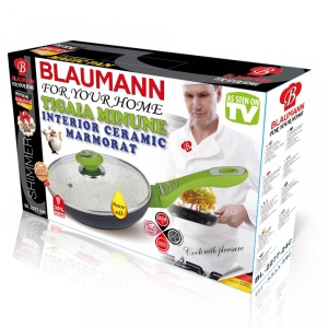Tigaie BLAUMANN BL2277-24M cu interior din ceramica marmorata