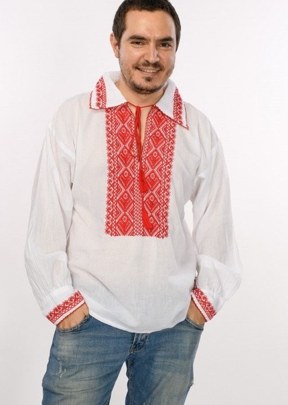 Bluza de barbati traditionala, cu broderie cusuta