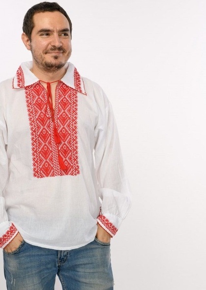 Bluza de barbati traditionala, cu broderie cusuta