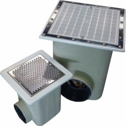 SCURGERE PRINCIPALA "NORM" DIN POLIESTER SI FIBRA DE STICLA - 512 MM X 512 MM CU GRILAJ DIN OTEL INOXIDABIL