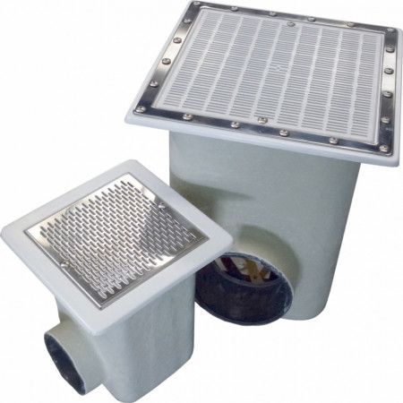 SCURGERE PRINCIPALA"NORM" DIN POLIESTER SI FIBRA DE STICLA - 515 MM X 515 MM - PISCINE DIN LINER SAU PREFABRICATE