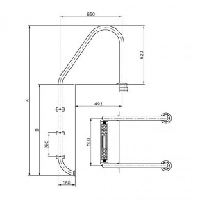 SCARA STANDARD CU MANERE SI TREPTE MODEL LUX