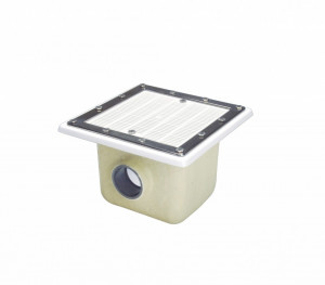 SCURGERE PRINCIPALA DIN POLIESTER SI FIBRA DE STICLA CU GRILAJ DIN PLASTIC - 355 MM X 355 MM -PISCINE DIN LINER SAU PREFABRICATE