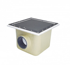 SCURGERE PRINCIPALA DIN POLIESTER SI FIBRA DE STICLA CU GRILAJ DIN OTEL INOXIDABIL - 515 MM X 515 MM -PISCINE DIN LINER SAU PREFABRICATE