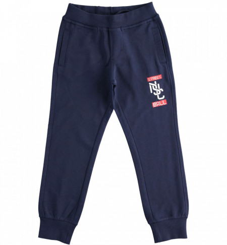 Pantalon din bumbac pentru sport, lung bleumarin, de băiat din bumbac, IDO