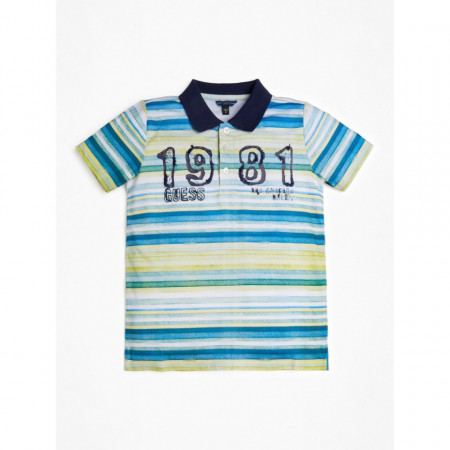 Tricou Guess cu guler polo in dungi