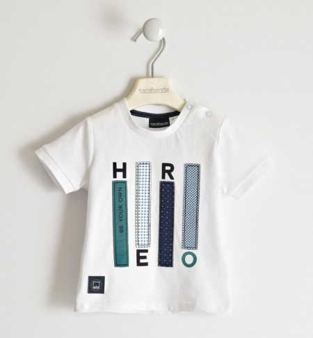 Tricou baieti Sarabanda alb cu model