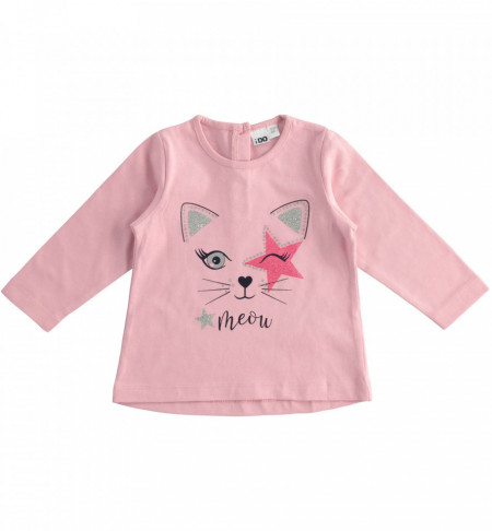 Bluza bebe fetita din bumbac roz IDO