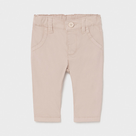 Pantaloni din tercot bej de bebe baiat Mayoral