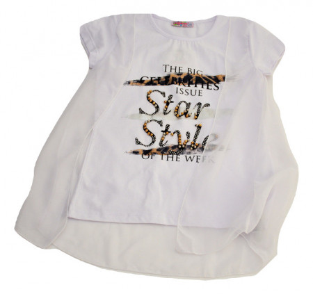 Tricou fete alb vual